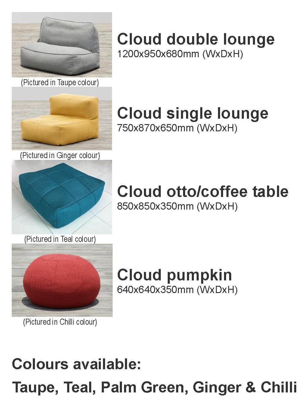 Cloud Outdoor Lounge Full Weather Bean Bags Taste Furniture